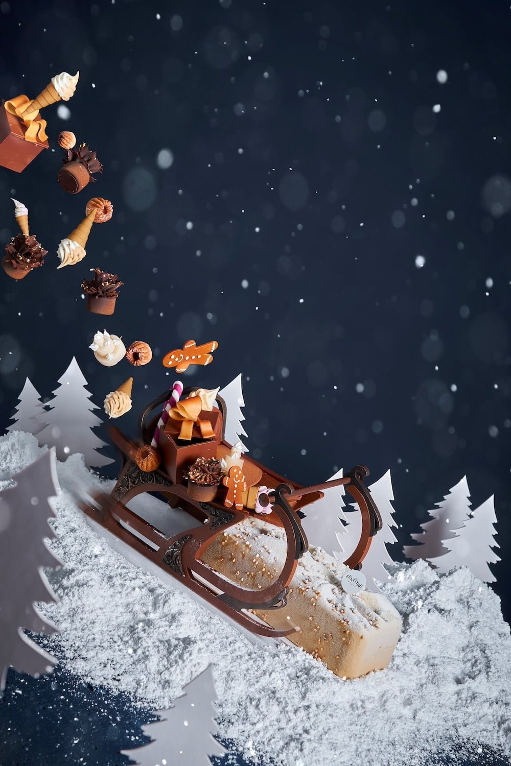 Lenôtre, une bûche en luge