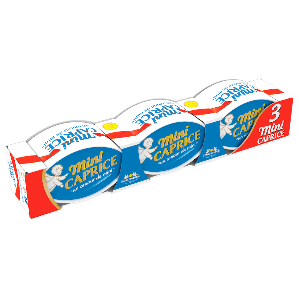 Le format étui de trois mini fromages