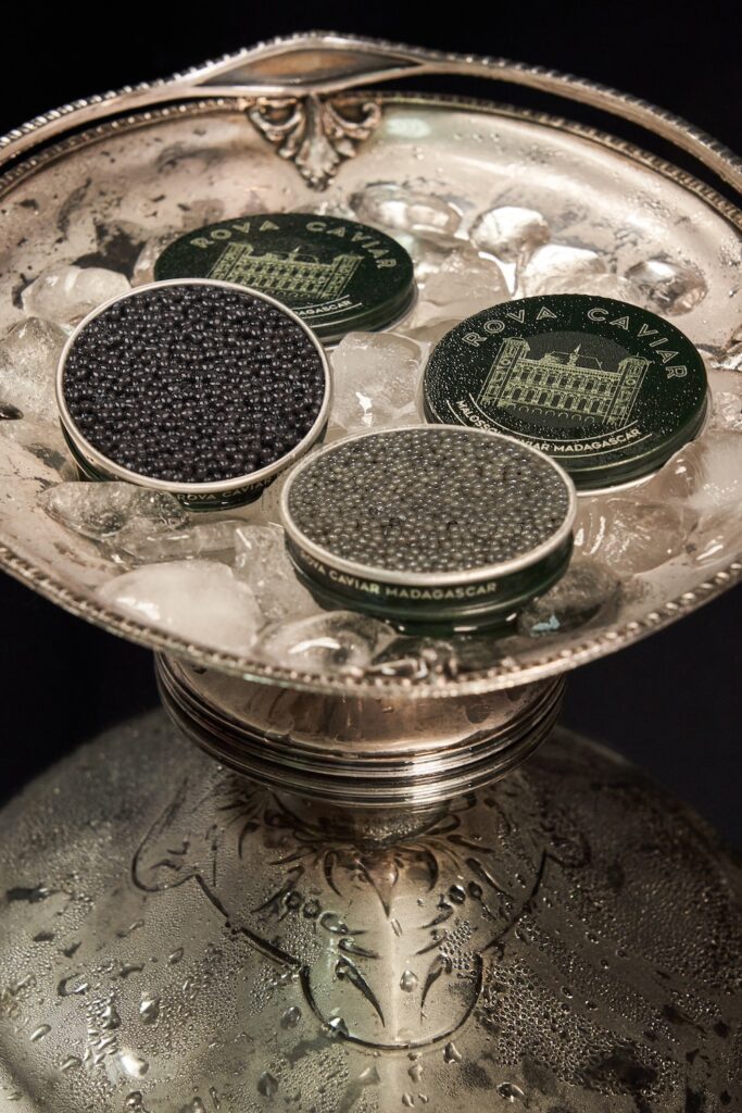 Rova Caviar sur un plateau d’argent