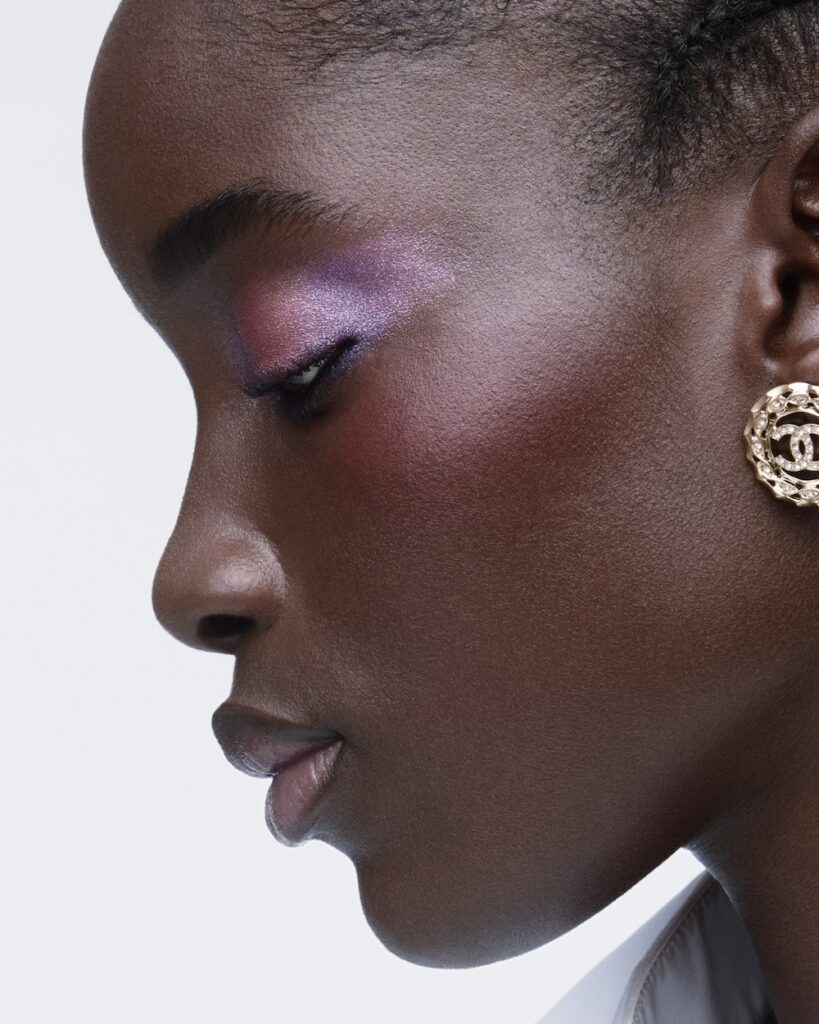 Les fards de la palette Boutons de Chanel se fondent sur la. paupière
