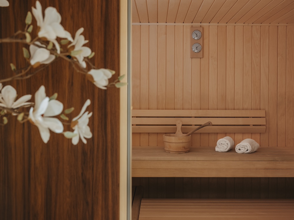 Le sauna dans le spa de l’hôtel Barnett