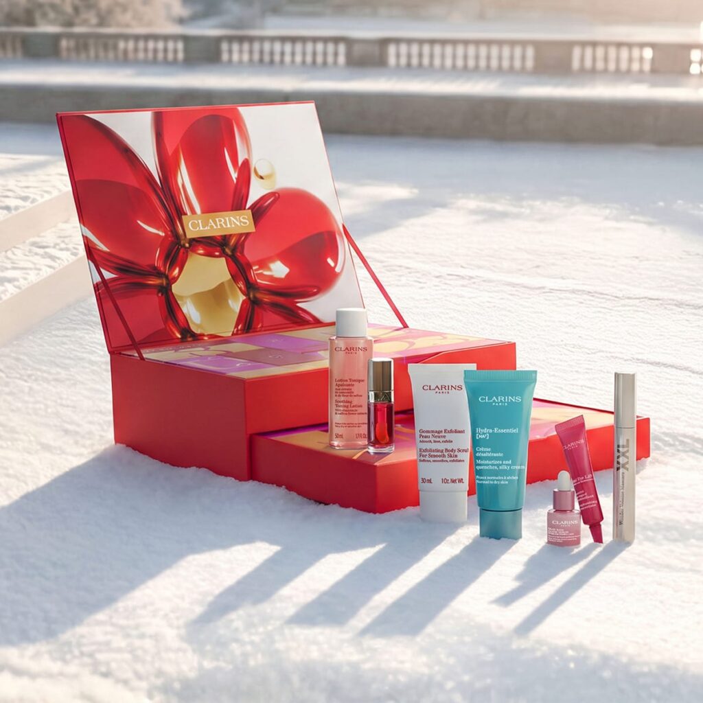 Clarins, un.calendrier de l’avent riche en produits doudoune pour la peau