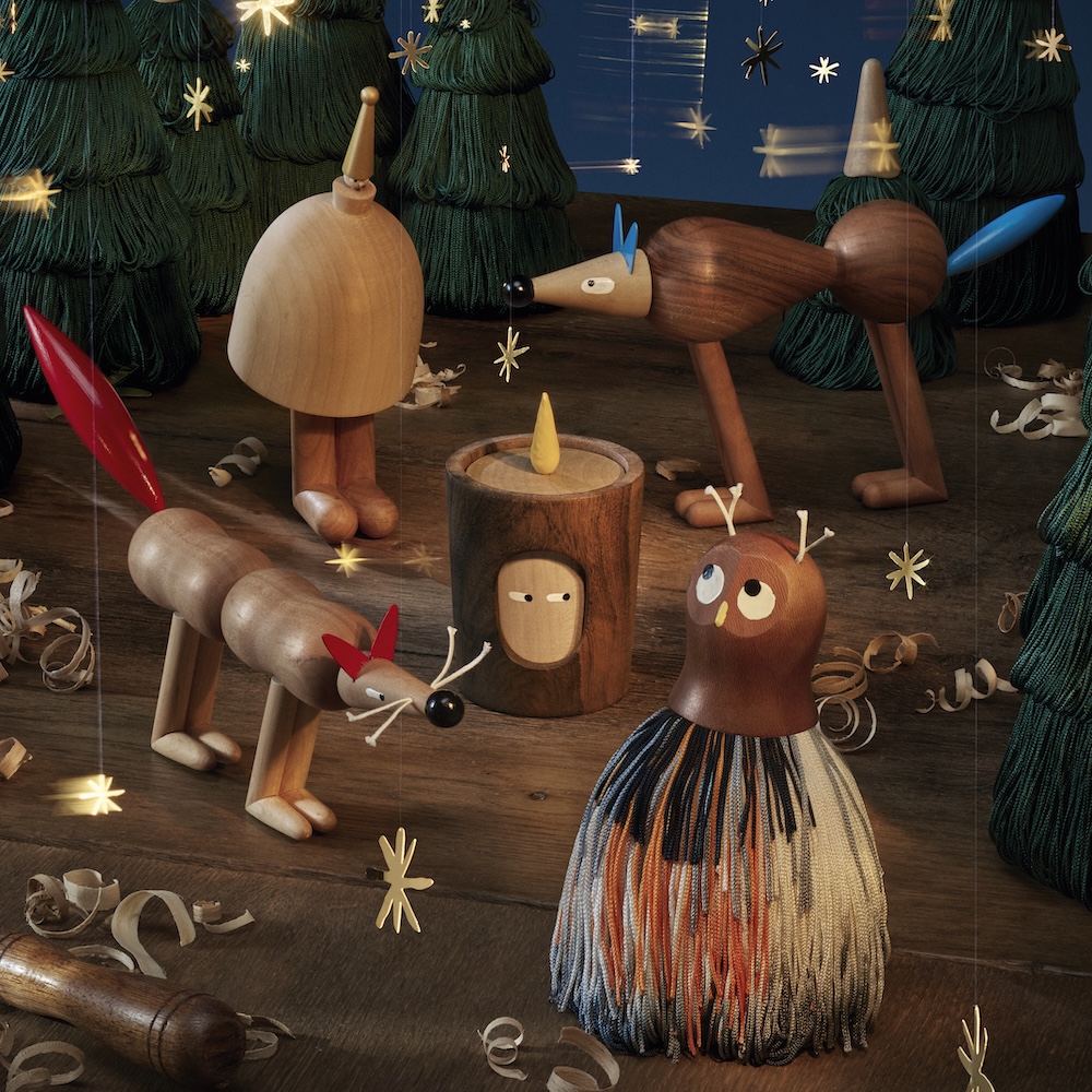 Figurines en bois laqué