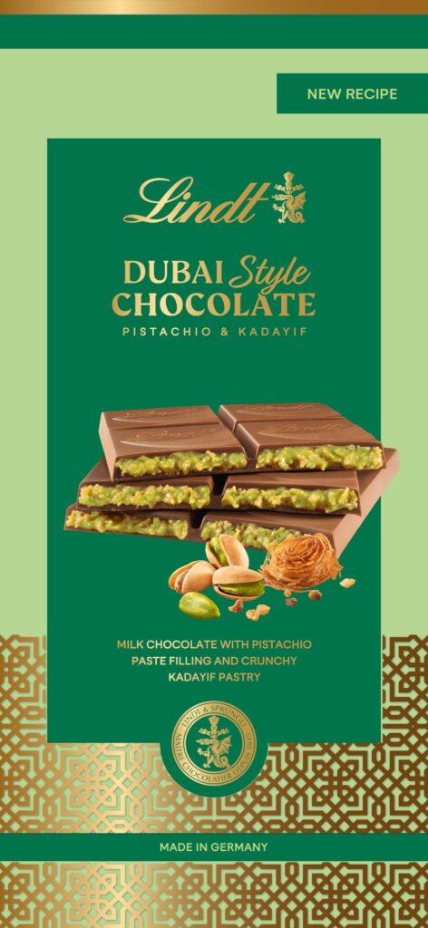 Tablette chocolat Dubaï, star du moment. Lindt