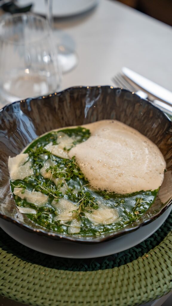 Légumes et fromage en émulsion au Céladon