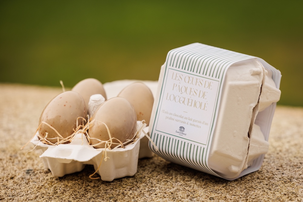 La boîte à œufs en chocolat du Domaine de Locguénolé & Spa en Bretagne