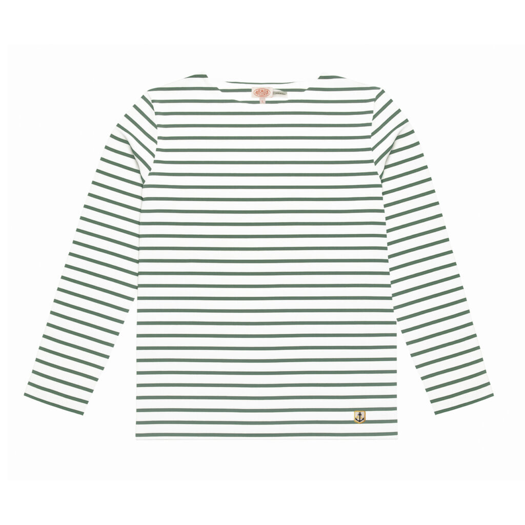 Inspiré de la marinière, le tee-shirt rayé nouvelle couleur en vert et blanc. 